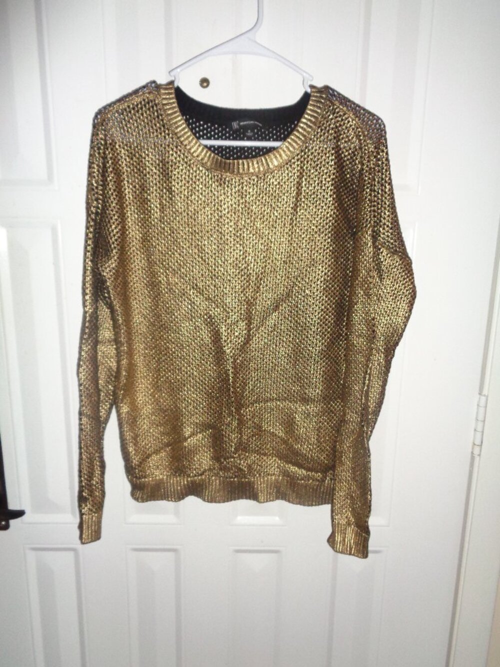 INC Gold Pullover Shirt Sweater Size Medium
